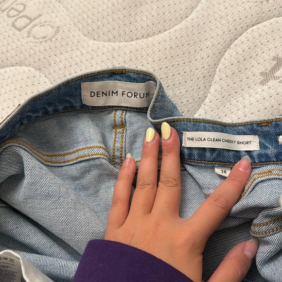 Denim Forum: The Lola Clean Cheeky Short, size 28, Blue - Picture 3 of 3